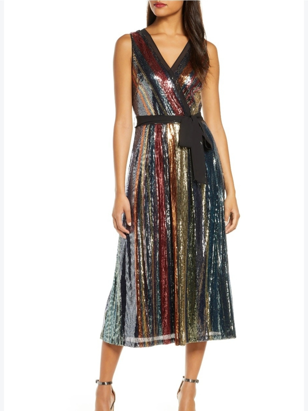 Julia Jordan Multicolor Sequin Midi Dress Size 12